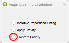 Calibrate Gravity menu