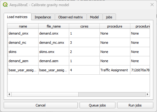 Calibrate Gravity - Load matrices