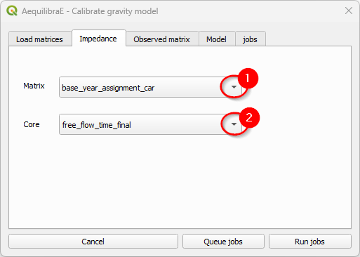 Calibrate Gravity - Impedance matrix