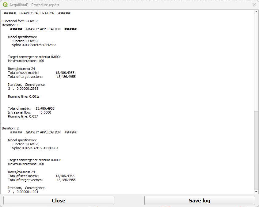 Inverse power procedure output