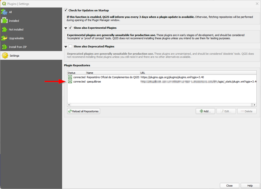 Plugins settings updated plugin repositories
