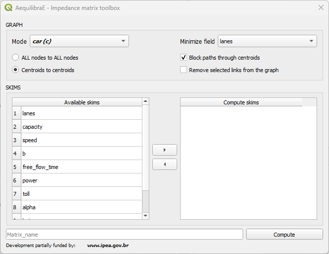 Impedance matrix window
