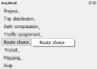 Route choice widget menu