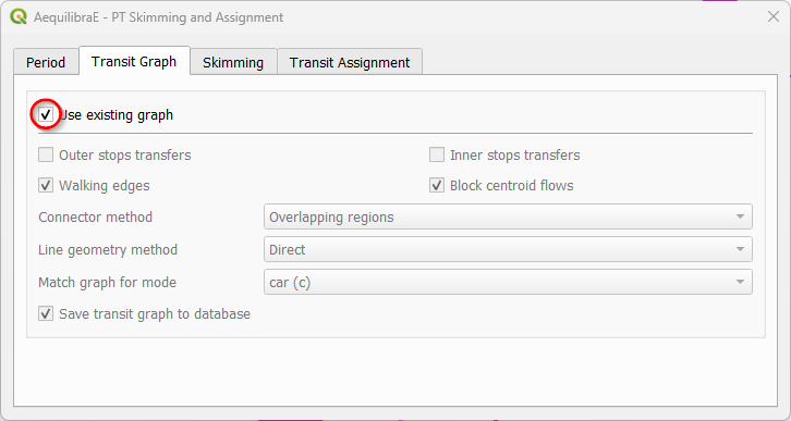 set transit graph for assignment