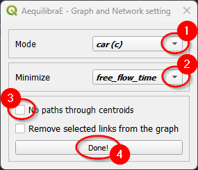 Configure network graph for shortest path computation