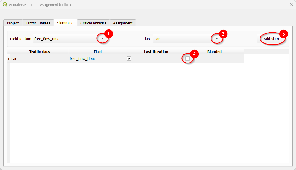 Traffic assignment skim selection part 1