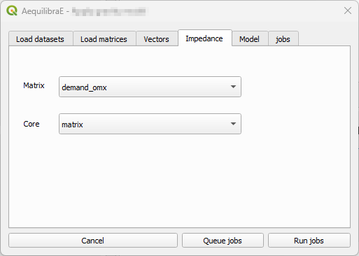 Configure impedance tab at trip distribution